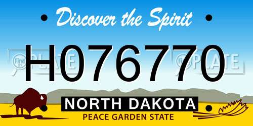 H076770 North Dakota License Plate