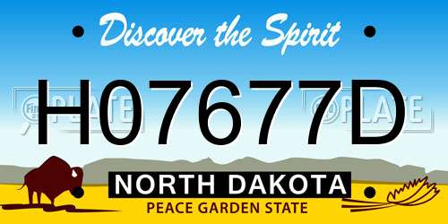 H07677D North Dakota License Plate
