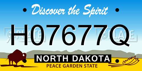 H07677Q North Dakota License Plate