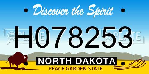 H078253 North Dakota License Plate