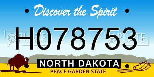 H078753 North Dakota License Plate