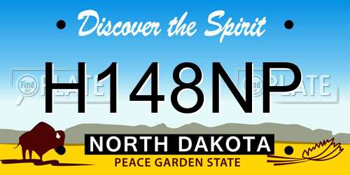 H148NP North Dakota License Plate