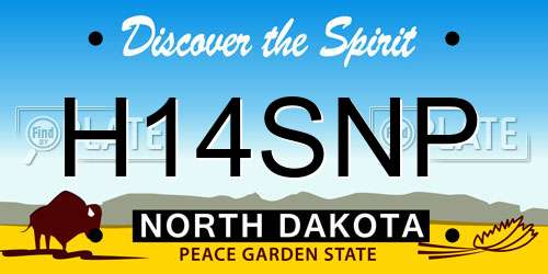 H14SNP North Dakota License Plate