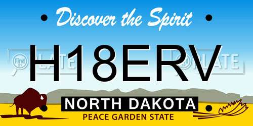 H18ERV North Dakota License Plate