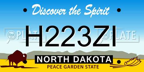 H223ZI North Dakota License Plate