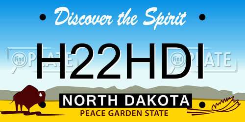 H22HDI North Dakota License Plate