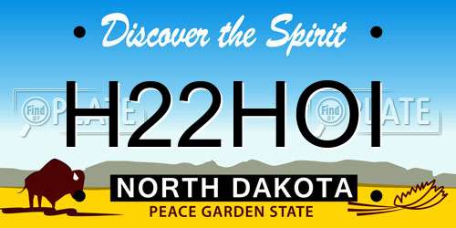 H22HOI North Dakota License Plate