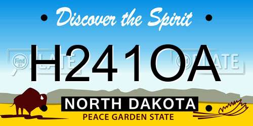 H241OA North Dakota License Plate