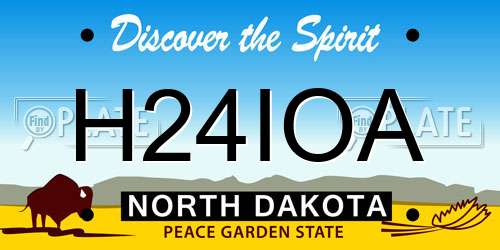 H24IOA North Dakota License Plate
