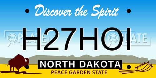 H27HOI North Dakota License Plate