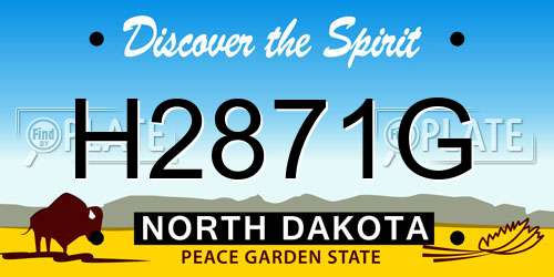 H2871G North Dakota License Plate