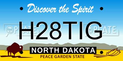 H28TIG North Dakota License Plate