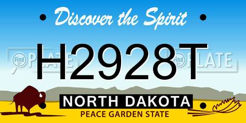 H2928T North Dakota License Plate