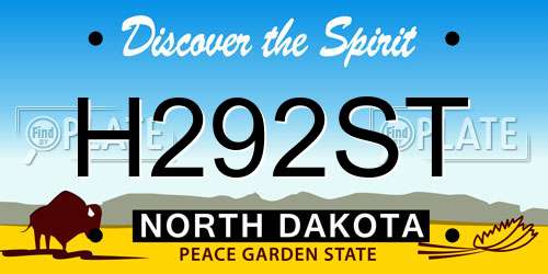 H292ST North Dakota License Plate