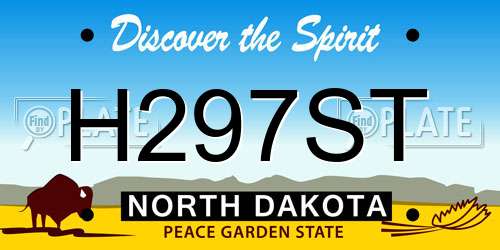 H297ST North Dakota License Plate