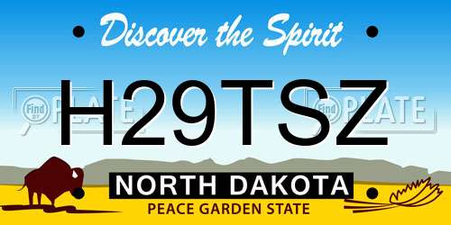H29TSZ North Dakota License Plate