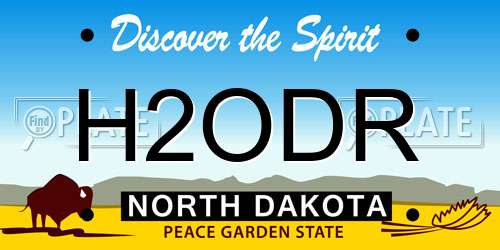 H2ODR North Dakota License Plate