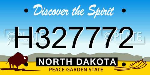 H327772 North Dakota License Plate