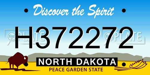 H372272 North Dakota License Plate