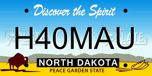 H40MAU North Dakota License Plate