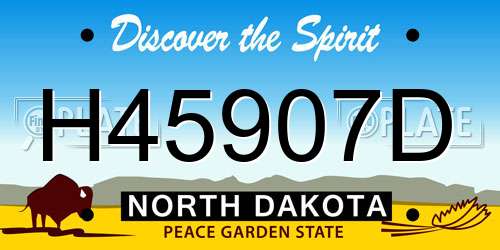 H45907D North Dakota License Plate