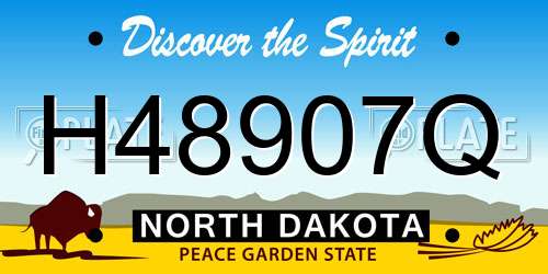H48907Q North Dakota License Plate