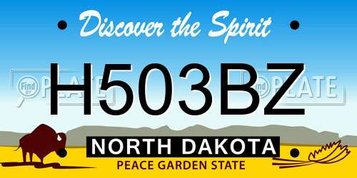 H503BZ North Dakota License Plate