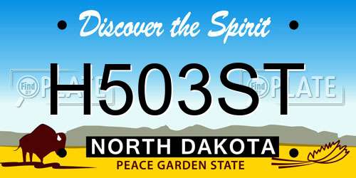 H503ST North Dakota License Plate