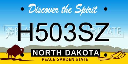 H503SZ North Dakota License Plate
