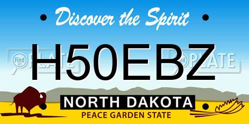 H50EBZ North Dakota License Plate