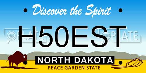 H50EST North Dakota License Plate