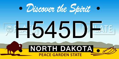 H545DF North Dakota License Plate