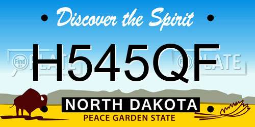 H545QF North Dakota License Plate
