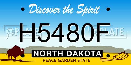 H5480F North Dakota License Plate