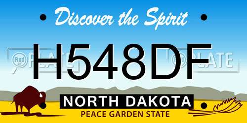 H548DF North Dakota License Plate