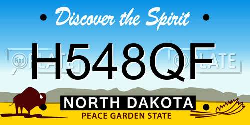 H548QF North Dakota License Plate