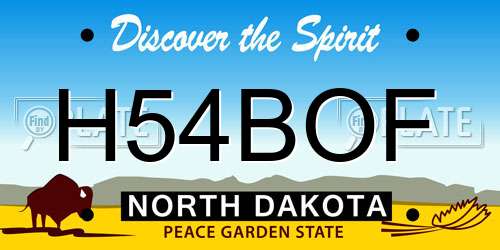 H54BOF North Dakota License Plate