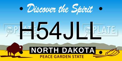 H54JLL North Dakota License Plate