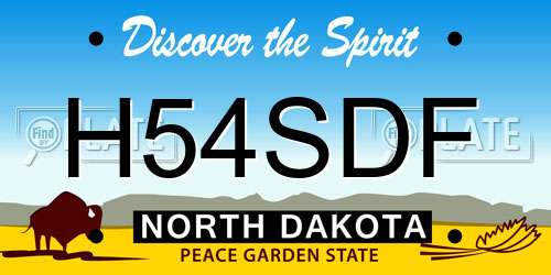 H54SDF North Dakota License Plate
