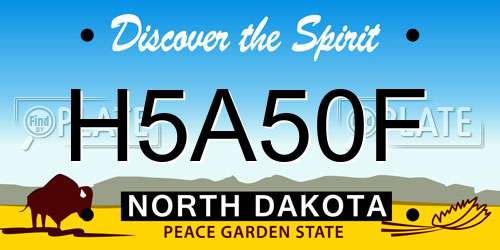 H5A50F North Dakota License Plate