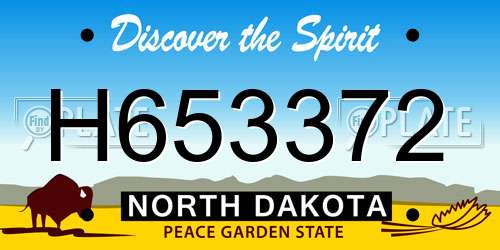 H653372 North Dakota License Plate