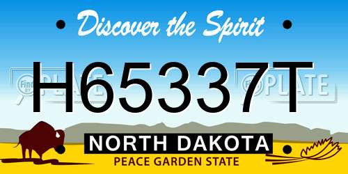 H65337T North Dakota License Plate