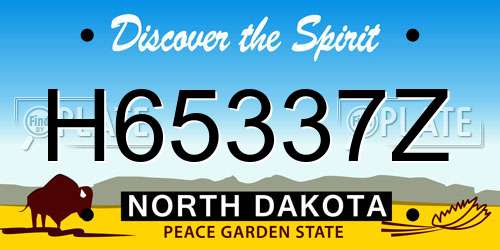H65337Z North Dakota License Plate