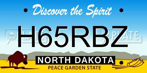 H65RBZ North Dakota License Plate