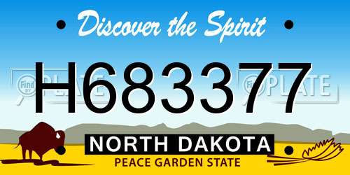 H683377 North Dakota License Plate