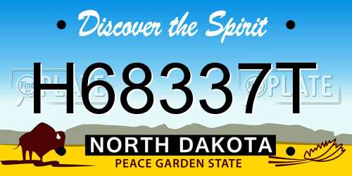 H68337T North Dakota License Plate