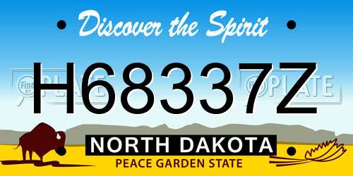 H68337Z North Dakota License Plate