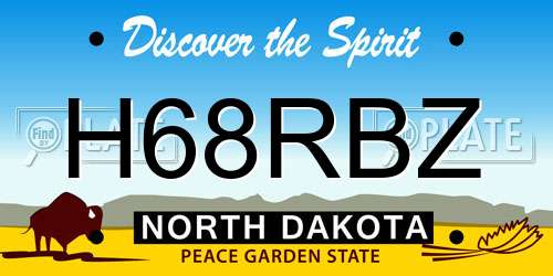 H68RBZ North Dakota License Plate