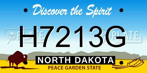 H7213G North Dakota License Plate