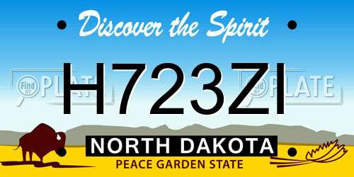 H723ZI North Dakota License Plate
